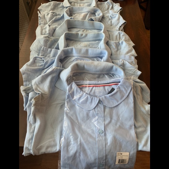 6 Blue Children’s Place, & 1 French toast uniform shirts, all in good condition. - Picture 1 of 1